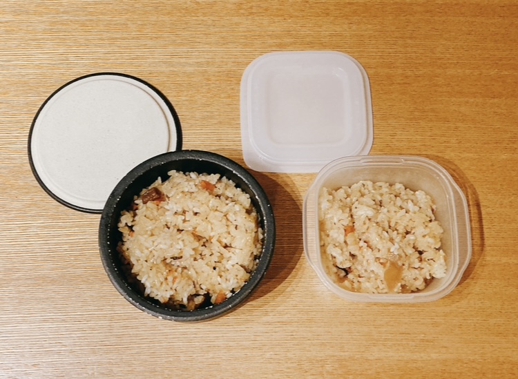 炊き込みご飯を冷蔵・冷凍するところ